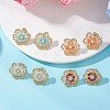 Flower Glass Seed Bead Stud Earrings EJEW-MZ00668-1