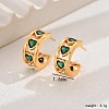 Elegant Heart Brass Cubic Zirconia Stud Earrings GX1194-1-5