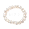 Natural Pearl Bead Finger Rings for Women RJEW-JR00963-02-1
