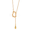 Adjustable Zinc Alloy Lariat Y Necklaces with Teardrop Tassel for Women WGBC33C-03-2