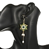 304 Stainless Steel with Glass Beads Dangle Earrings EJEW-MZ00808-2