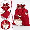 6Pcs 3 Styles Christmas Theme Linen Packing Pouches ABAG-WR0001-02-3