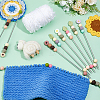 10Pcs 10 Styles Silicone Bead with Stainless Steel Knitting Needles AJEW-PH01709-4
