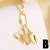 Summer Beach Brass Pendant Necklaces WGEACD0-02-2