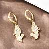 Nuggets Brass Micro Pave Clear Cubic Zirconia Leverback Earrings EJEW-H182-03G-3