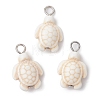 Dyed Synthetic Turquoise Pendants PALLOY-JF02924-03-1