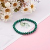 Natural Malachite Beaded Stretch Bracelets BJEW-JB05991-4