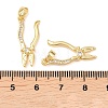 Brass Micro Pave Clear Cubic Zirconia Pendants KK-G549-16A-G-3