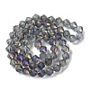 Electroplate Transparent Glass Beads Strands EGLA-I019-FR04-3