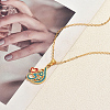 Alloy Islamic Arabic Calligraphy Heart Enamel Pendant Necklaces ZV2727-4-1