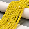 Opaque Solid Color Imitation Jade Glass Beads Strands EGLA-A039-P4mm-L05-4