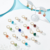 20 Pairs 10 Colors Glass Rhombus Dangle Leberback Earrings EJEW-AR0001-07-4