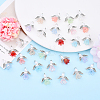 10Pcs Acrylic & Imitation Pearl Flower Angel Pendants PALLOY-YW00055-01-4