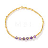 Natural Amethyst & Brass Beads Stretch Bracelets fore Women JB5530-2-1