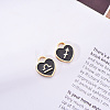 Light Gold Plated Alloy Enamel Pendants ENAM-R055-05B-10