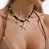 Ocean Alloy Sea Animals Pendant Black Cord Necklaces for Women WG5DC51-02-4