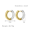 Two Tone 304 Stainless Steel Huggie Hoop Earrings for Women WQ4078-2-1