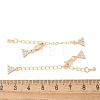 Brass Micro Pave Cubic Zirconia Chain Extender with Glass KK-U052-05G-3