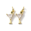 Brass Pave Cubic Zirconia Pendants X-KK-P325-17A-G-1