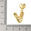 Rack Plating Brass Micro Pave Clear Cubic Zirconia Perdants KK-C067-12G-V-3