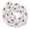 Printing Glass Oval Beads for Necklaces Bracelets Making GLAA-B020-01A-11-3