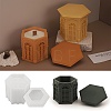 Hexagon DIY Silicone Storage Box Molds PW-WG00149-01-3