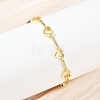 Brass Micro Pave Clear Cubic Zirconia Link Chain Bracelets for Women BJEW-F504-10G-3
