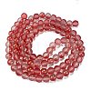 Frosted Transparent Glass Bead Strands X1-GLAA-P065-8mm-06-5