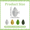 400Pcs 4 Colors Cloth Artificial Leaves DIY-MA0007-15A-2