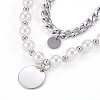 304 Stainless Steel Pendant Tiered Necklaces NJEW-O106-03P-2