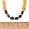 Duo Tone Natural Amber Nuggets Beaded Necklaces with OT Clasps for Women NJEW-JN06647-4