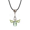 Angel Glass Sead Beaded Wing Pendant Necklaces NJEW-MZ00090-05-2