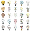 Light Bulb with Flower Pattern Self-Adhesive Picture Stickers X-DIY-P069-01-3