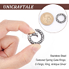 Unicraftale 2Pcs Tibetan Style 316 Surgical Stainless Steel Textured Spring Gate Rings STAS-UN0040-91-3