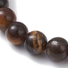 Round Natural Tiger Eye & Dyed Malaysia Jade & Synthetic Turquoise Beads Stretch Bracelets for Women BJEW-JB12744-3