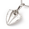 Alloy Snake Pendant Necklace with 201 Stainless Steel Box Chains NJEW-E016-09AS-3