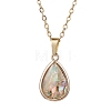 Natural Paua Shell Pendant Necklaces NJEW-JN05141-04-2