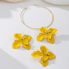 Flower Alloy Stud Earrings & Pendant Choker Sets for Women WG42A9F-01-4
