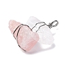 Natural Rose Quartz & Quartz Crystal Nuggets Big Pendants G-K338-43P-05-2