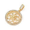 Brass Micro Pave Clear Cubic Zirconia Pendants KK-F939-04B-G-2