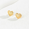 Romantic Striped Heart Stainless Steel Stud Earrings JJ3371-2-3