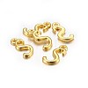 Golden Plated Alloy Letter Pendants PALLOY-J718-01G-S-2