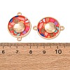 Printed Alloy Enamel Connector Charms AL-CBA2638-02-4