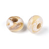 Two Tone Opaque Acrylic European Beads OACR-N157-07-2