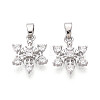 Brass Micro Pave Clear Cubic Zirconia Charms KK-N259-16P-1