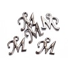 Gunmetal Plated Alloy Letter Pendants PALLOY-P097-03-M-2