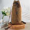 Flocking Fibre Drawstring Backpacks with PU Leather Straps and Alloy Clasps ABAG-WH20019-02A-3