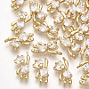 Brass Cubic Zirconia Charms X1-KK-T035-117G-1
