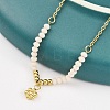 Ion Plating(IP) 304 Stainless Steel & Glass Flower Pendant Necklaces for Women NJEW-K255-34G-01-2