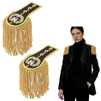 Polyester Tassel Epaulettes AJEW-WH0481-520C-1